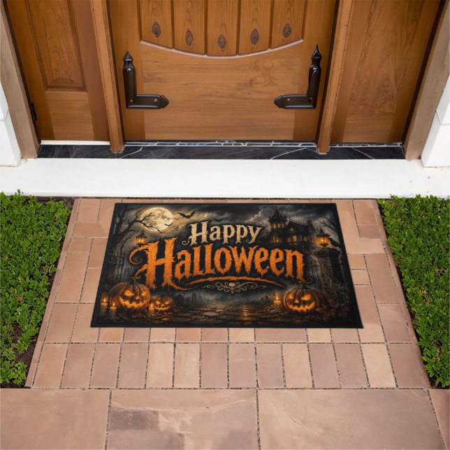Feliz Halloween Tapete de Casa Assombrada (Ar livre)