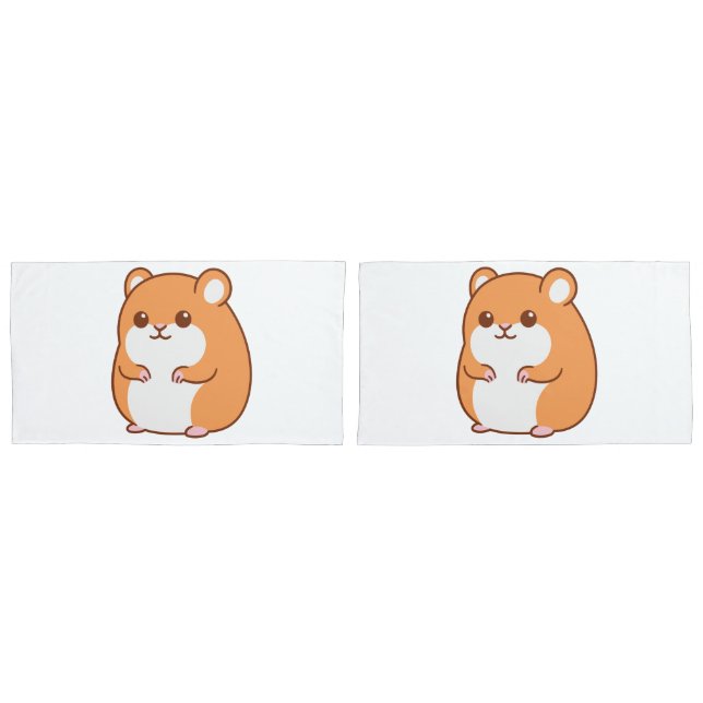 Feliz Hamster Pillowcases (Frente - conjunto)