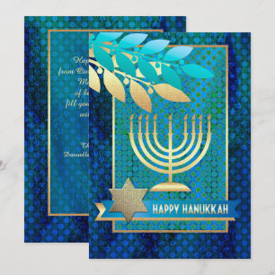 Feliz Hanukkah. Cartões de saudação personaliz