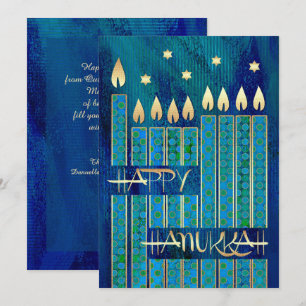 Feliz Hanukkah. Cartões de saudação personaliz