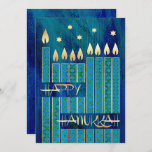 Feliz Hanukkah. Cartões de saudação personalizávei<br><div class="desc">Feliz Hanukkah! Menorah Candles e Star of David Design Personalizável Chanucá - Cartões de Saudação / Convites de Celebração Chanucá com texto personalizado. Cartões e presentes disponíveis na Categoria Feriados Judeus / Hanukkah da nossa loja.</div>