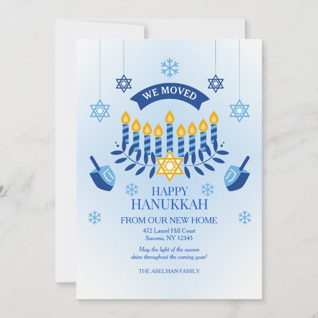 Feliz Hanukkah Do Nosso Novo Cartão De Férias Domé (Frente)