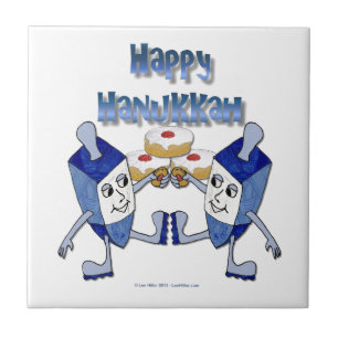 Feliz Hanukkah Dreidels Dançantes Donut Recheado