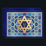 Feliz Hanukkah. Estrela de David e Cartões Menorah<br><div class="desc">Feliz Hanukkah. Estrela Dourada Elegante de David e Menorah Design Hanukkah Cartões Saudáveis / Convites de Celebração Chanucá com nomes e texto personalizados. Cartões e presentes disponíveis na Categoria Feriados Judeus / Hanukkah da nossa loja.</div>