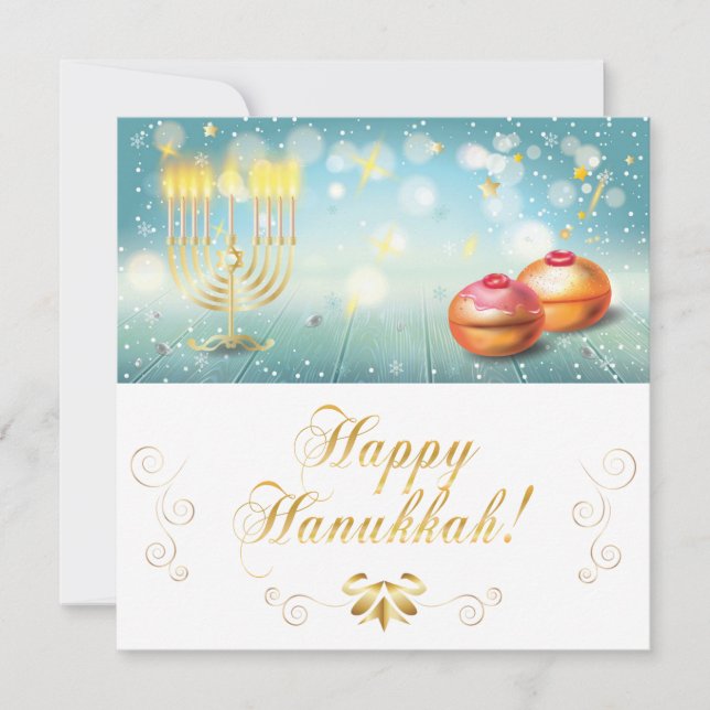 Feliz Hanukkah Frstival festivo Dourado Carrinho M (Frente)