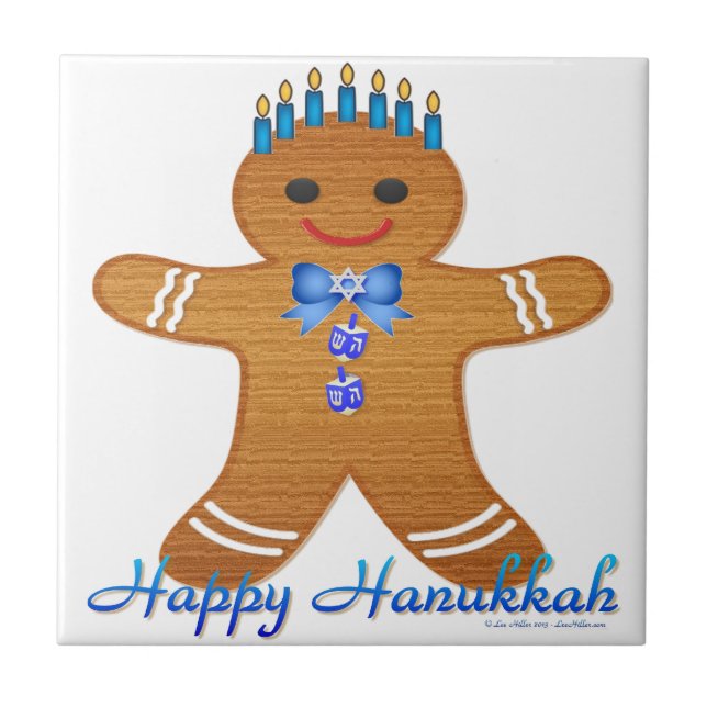 Feliz Hanukkah Gingerpão Homem Menorah (Frente)
