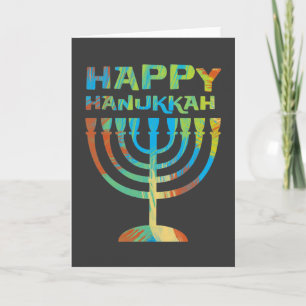 Feliz Hanukkah Menorah - Cartões de Saudação