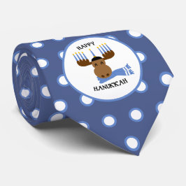Feliz Hanukkah Moose Engraçado Gravata de Natal