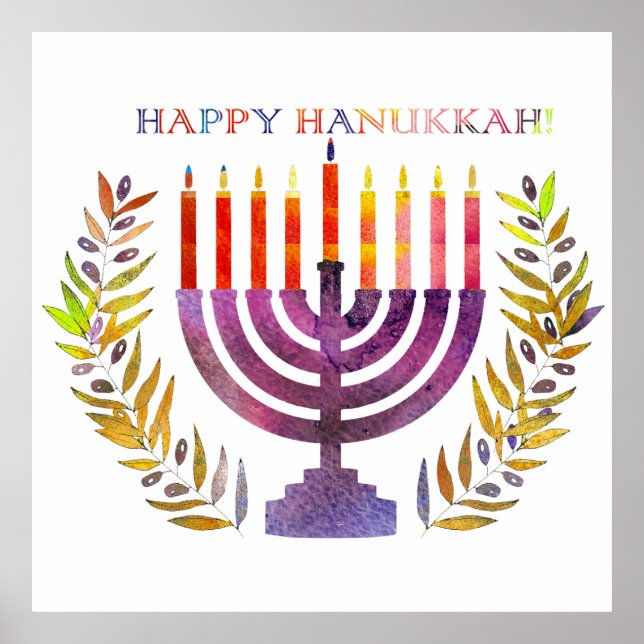 Feliz Hanukkah Poster (Frente)