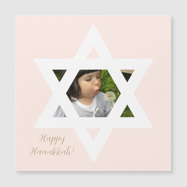 Feliz Hanukkah Rosa Fofo Uma Foto  (Frente)
