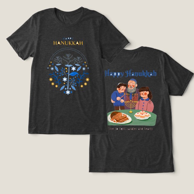 Feliz Hanukkah T-Shirt (Design Frente e Verso)