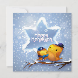 Feliz Hanukkah Winter Snow Birds