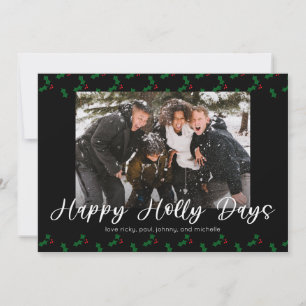 Feliz Holly Dias Feriado Engraçado Cartão com foto