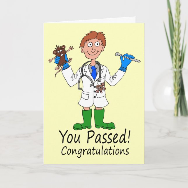 Feliz Homem Acabou De Passar Cartão De Exame Médic (Frente)