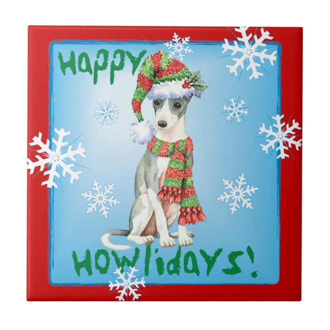 Feliz Howlidays Italiano Greyhound (Frente)