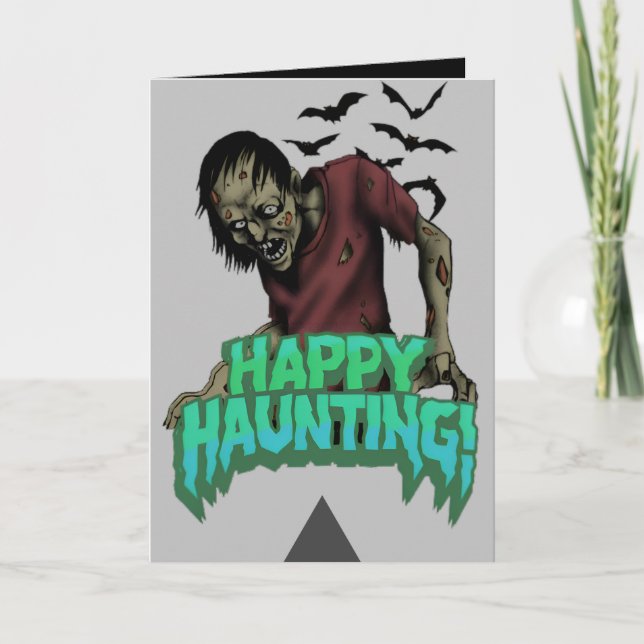 Feliz Hunting Zombie Halloween Cartão Spooky (Frente)