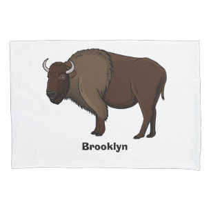 Feliz ilustração de búfalo bisonte americano