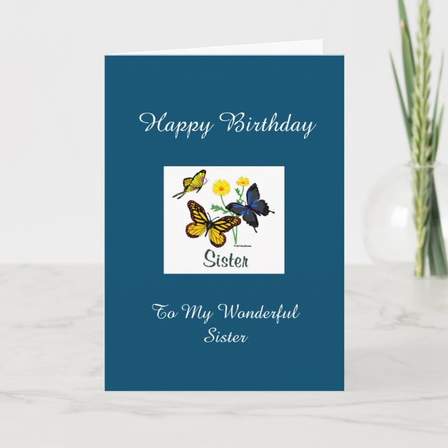 Feliz Irmã de Aniversário - Cartão BTFL (Frente)