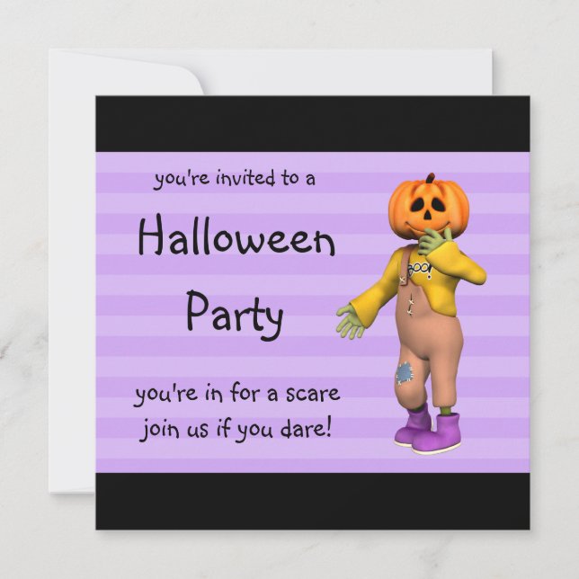 Feliz Jack Square por Convites de Festas de Hallow (Frente)