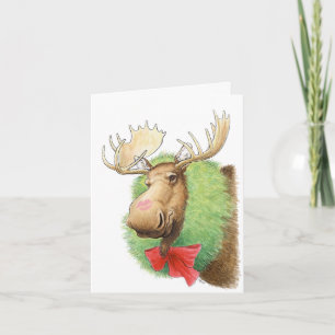 Feliz Kissmoose! Cartão de Natal de Alce
