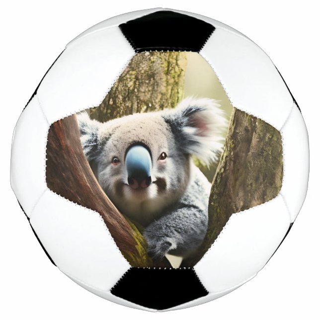 Feliz Koala Australiano Em Árvore, Bola De Futebol (Frente)