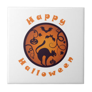 Feliz lanterna do Halloween aranhas e morcegos neg