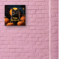 Feliz Meowloween Cat Themed Poster