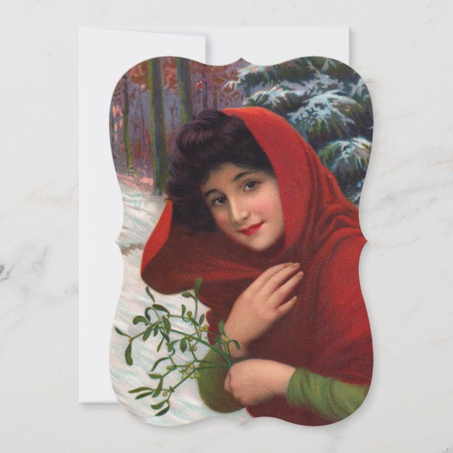 Feliz Mistletoe Maiden Convite (Frente)