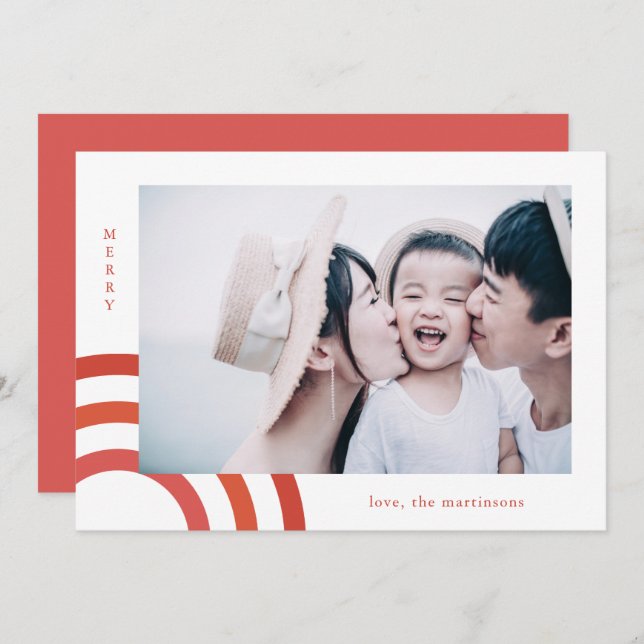 Feliz moderna com Foto Geográfica Rosa (Frente/Verso)