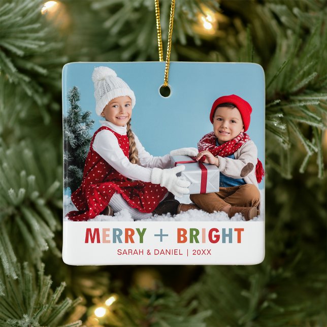 Feliz moderna e Enfeites de natal brilhante (Modern Merry and Bright Christmas Ornament
)