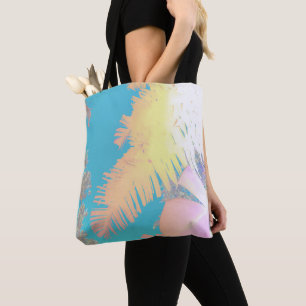 Feliz Morcego Tropical Palm Trees Tote Bag