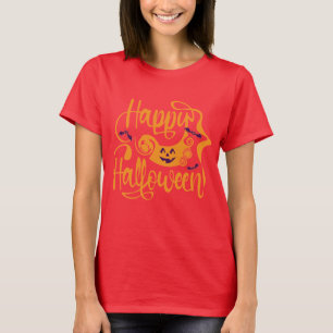 Feliz morcegos de Halloween ou camiseta lanterna