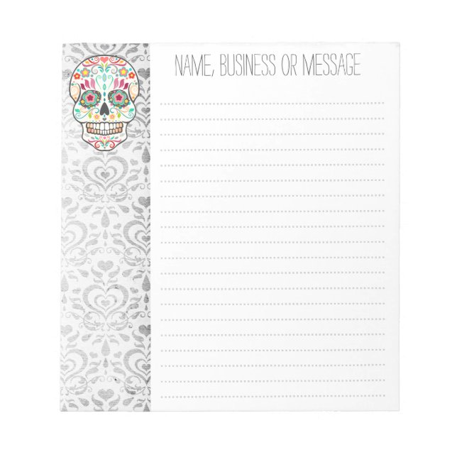 Feliz Muertos - Bloco de Notas de Crânio de Açúcar (Frente)