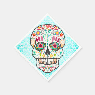 Feliz Muertos - guardanapo de papel do crânio