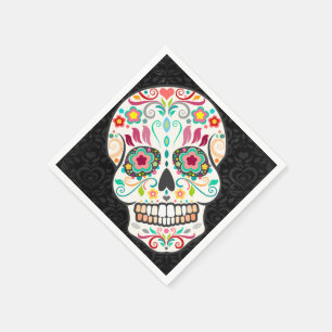Feliz Muertos - guardanapo de papel do crânio