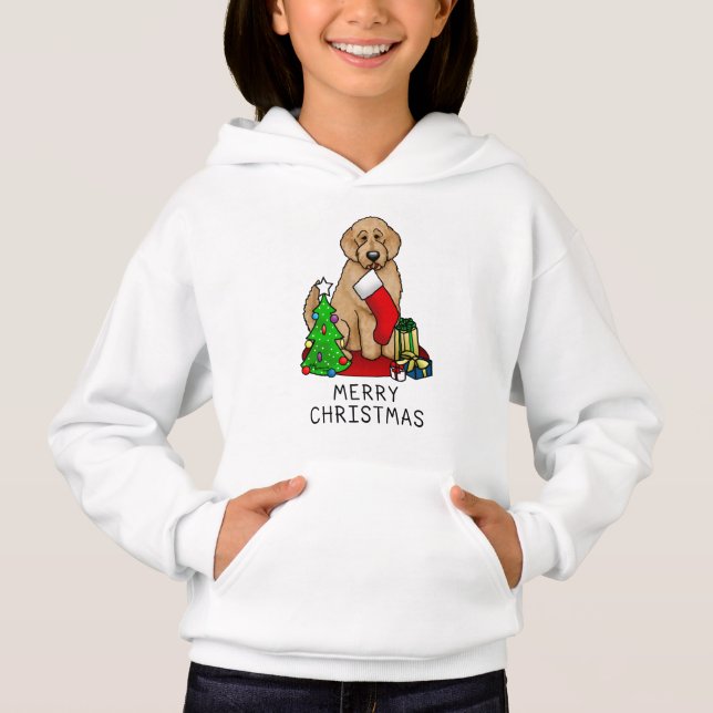 Feliz Natal 2 Goldendoodle (ouro vermelho) (Frente)
