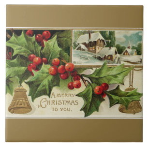 Feliz Natal a você azulejo do vintage