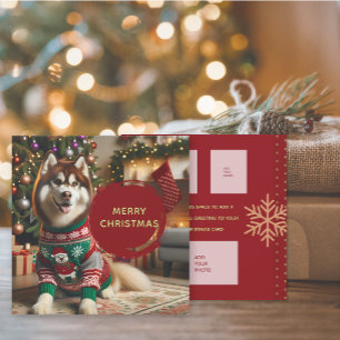 Feliz Natal Acrescentar Até 4 Fotografias Cartão D