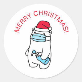 FELIZ NATAL Adesivo Redondo Clássico COVID19