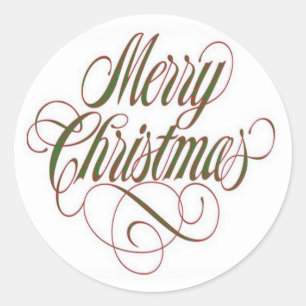 Feliz Natal! Adesivo redondo grande personalizado