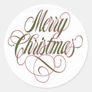Feliz Natal! Adesivo redondo grande personalizado