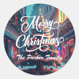 Feliz Natal - Adesivos redondos personalizados