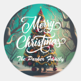 Feliz Natal - Adesivos redondos personalizados