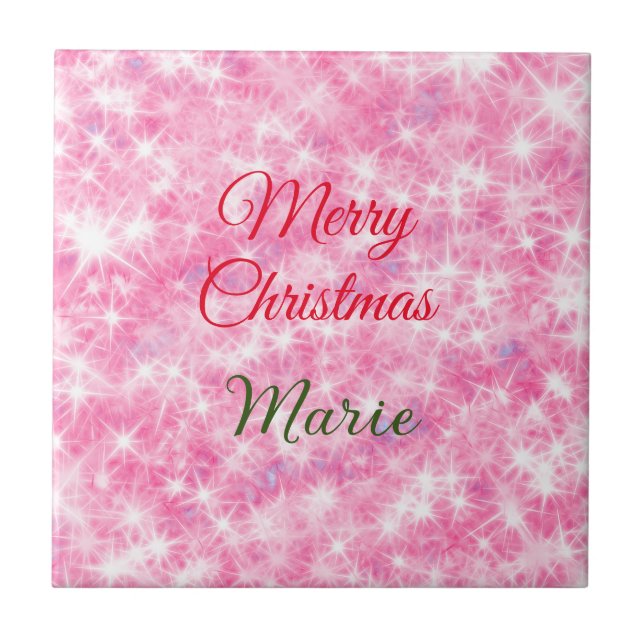 Feliz Natal adiciona nome vermelho brilho (Frente)