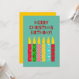 Feliz Natal Aniversário Velas Coloridas