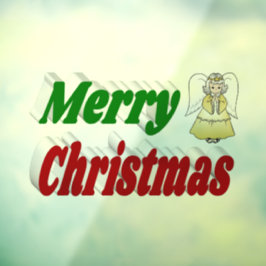 Feliz Natal Anjo tipografia vermelho verde