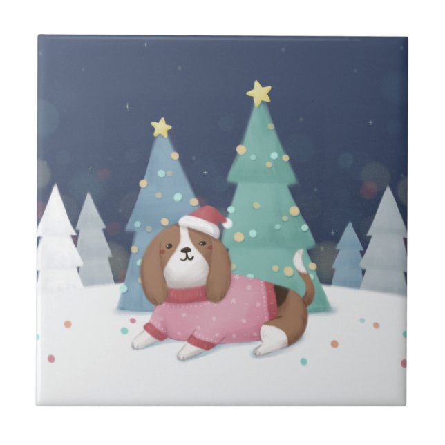 Feliz Natal: Arte da Ilustração do Beagle (Frente)