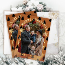 Feliz Natal Árvore Neve Flocos Castanho Claro Foto