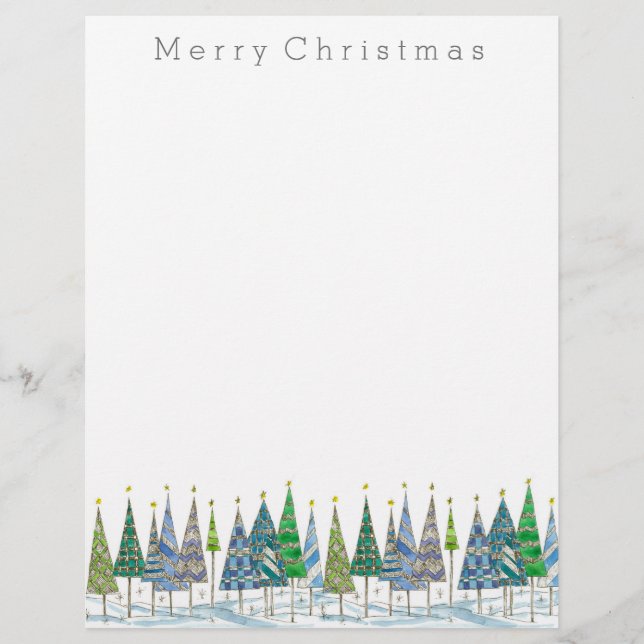 Feliz Natal Árvores de Férias Desenhando (Frente)