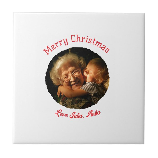 Feliz Natal avó filha foto círculo (Frente)